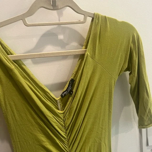 Vintage Betsey Johnson Green Ruched Dress